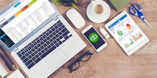 Office desk with various devices