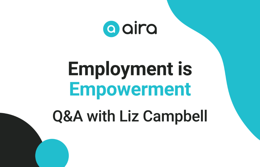 Blog title graphic Employment is Empowerment with Liz Campbell